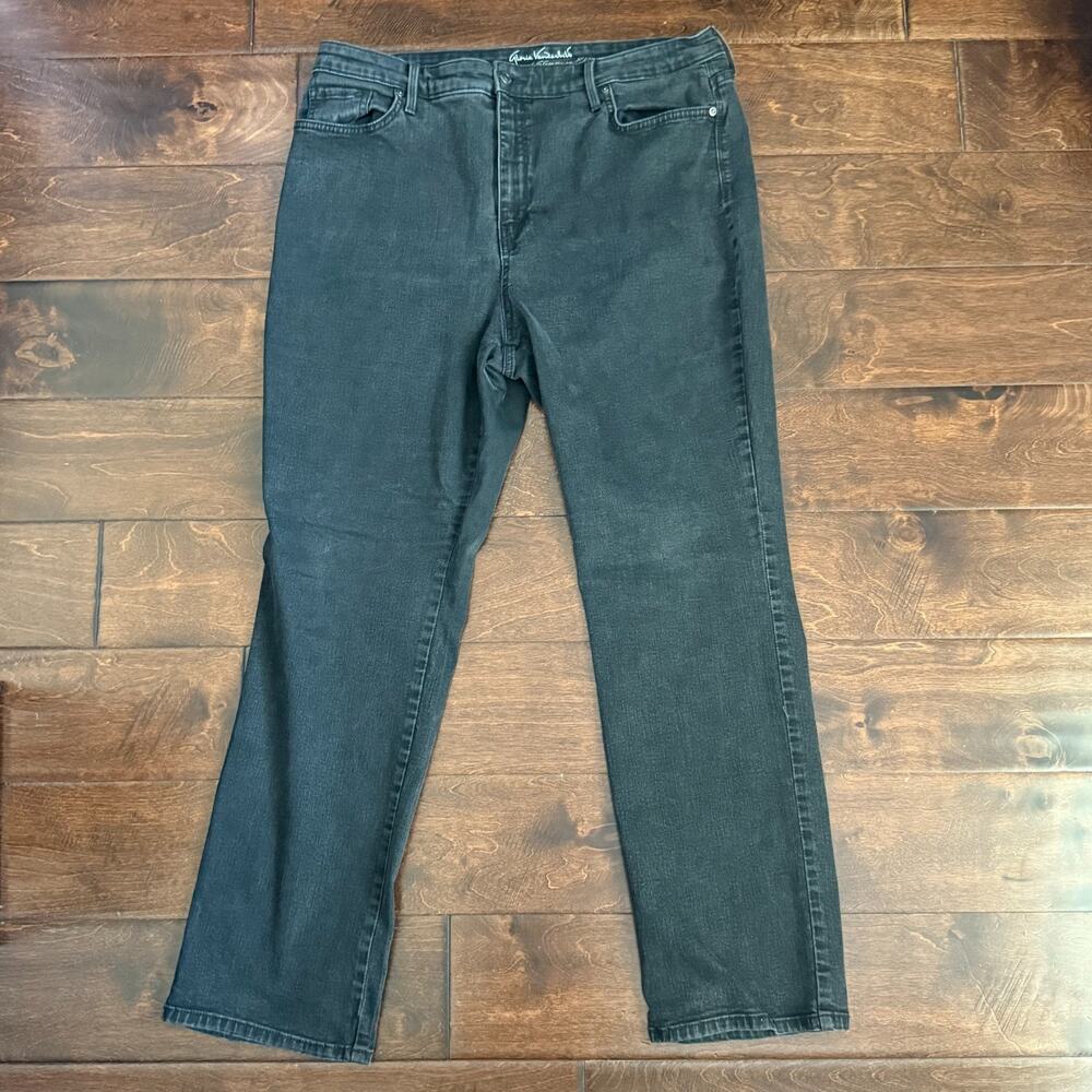 Gloria Vanderbilt Jeans Womens 18 Black Rail Straight All Around Slimming Effect